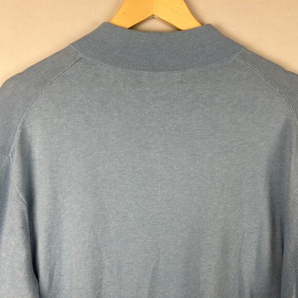 Peter Millar Crest 1/4 Zip Pullover Sweater Light Blue MS23S25 Men's Size XL - Picture 6 of 11